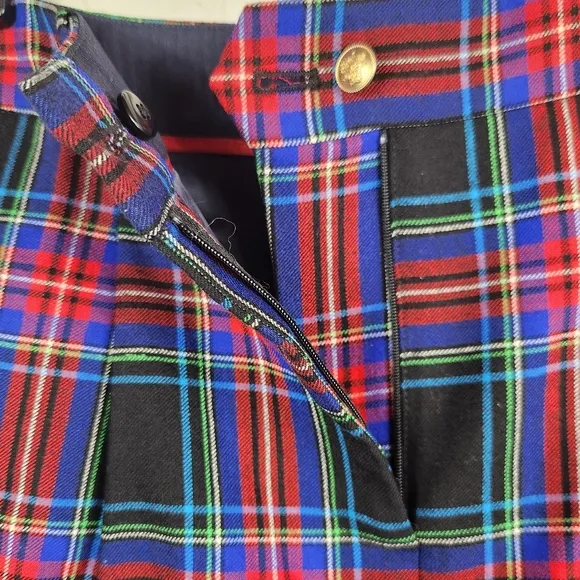 J. Crew Women's Wool Blend Trouser Mini Skirt In Plaid Stewart Tartan Size 4