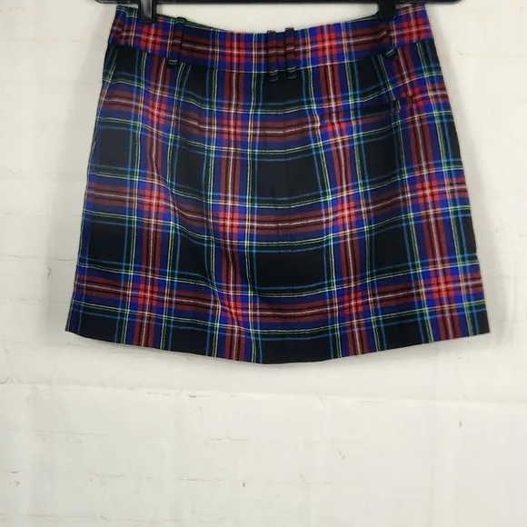 J. Crew Women's Wool Blend Trouser Mini Skirt In Plaid Stewart Tartan Size 4