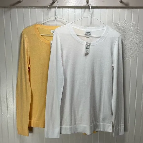 J. CREW 100% Cotton Teddie Sweaters Lot of 2