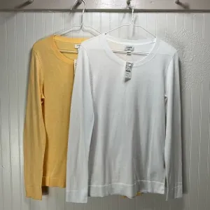 J. CREW 100% Cotton Teddie Sweaters Lot of 2