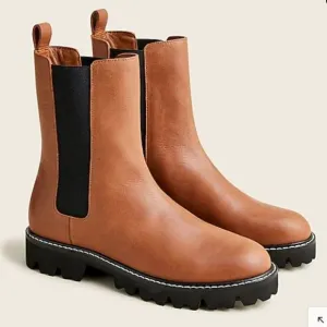 J. Crew Gwen lug-sole high-shaft Chelsea boots in leatherItem BA187*
