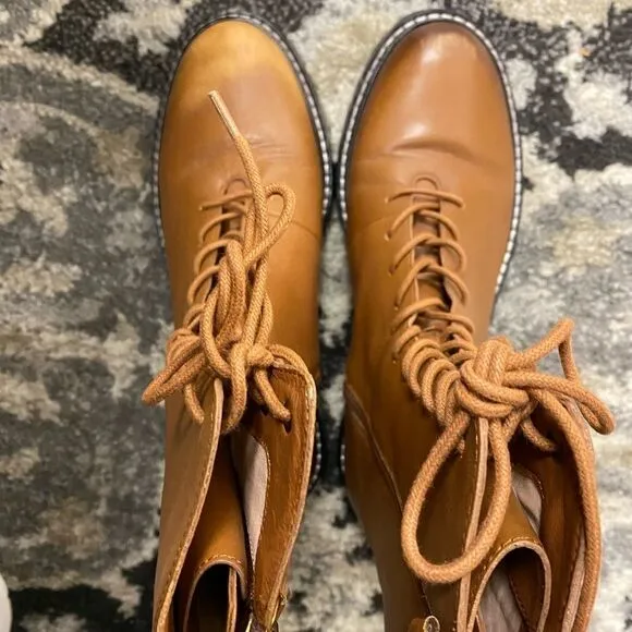 J. Crew Gwen lug-sole leather lace-up tall shaft bootsItem BA186*