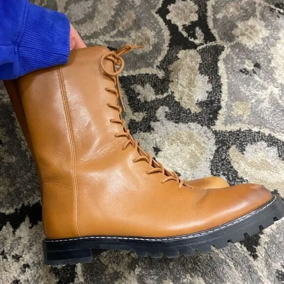 J. Crew Gwen lug-sole leather lace-up tall shaft bootsItem BA186*