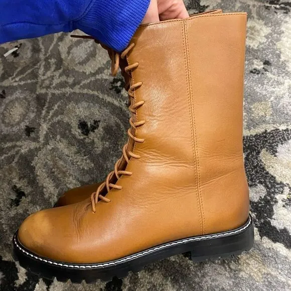 J. Crew Gwen lug-sole leather lace-up tall shaft bootsItem BA186*