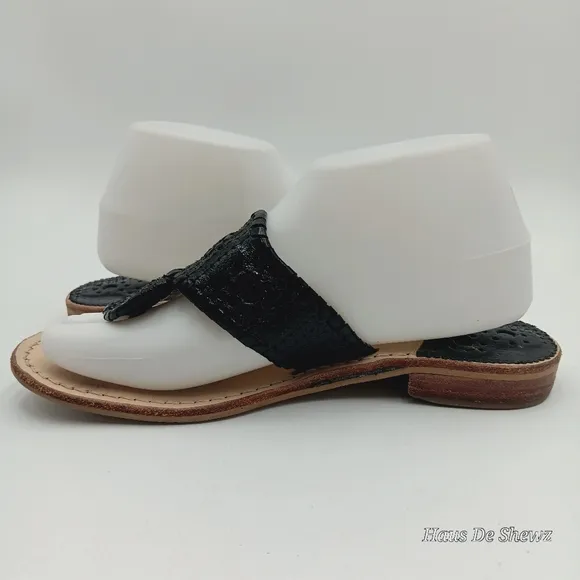 JACK ROGERS “JACK FLAT SANDAL” in GORGEOUS BLACK , SIZE 8