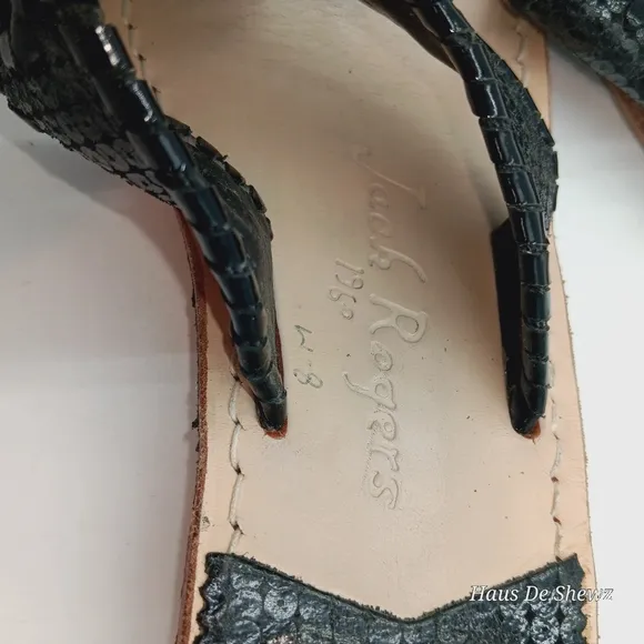 JACK ROGERS “JACK FLAT SANDAL” in GORGEOUS BLACK , SIZE 8