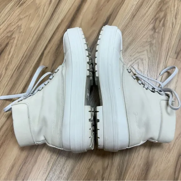 Jacquemus Les Meuniers Hautes White Rubber Leather Lace Up Ankle boots 40