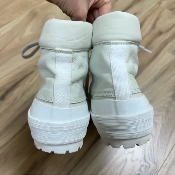 Jacquemus Les Meuniers Hautes White Rubber Leather Lace Up Ankle boots 40