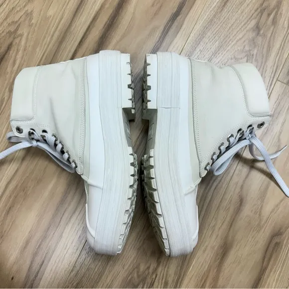 Jacquemus Les Meuniers Hautes White Rubber Leather Lace Up Ankle boots 40
