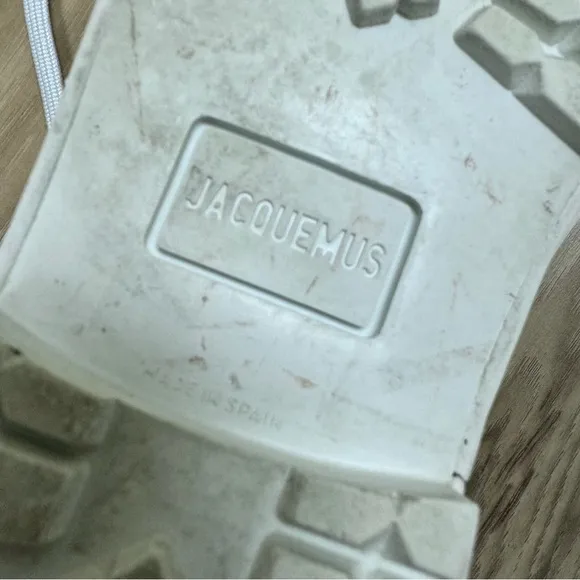 Jacquemus Les Meuniers Hautes White Rubber Leather Lace Up Ankle boots 40