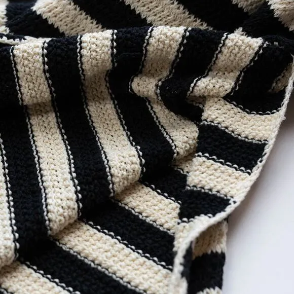 Jason Wu Collective Black and White Striped Knit Dress - Size L