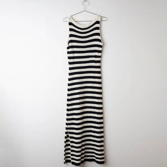Jason Wu Collective Black and White Striped Knit Dress - Size L