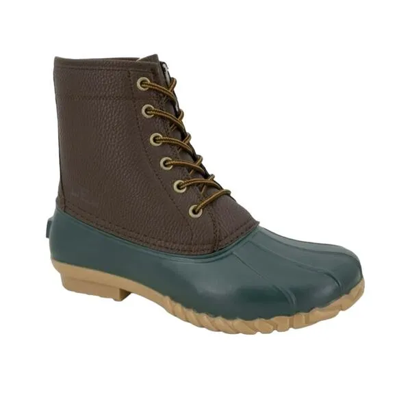 JBU Men's Maine Duck Waterproof Boots Brown Green Size 11