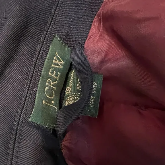 J.Crew DOUBLE-BREASTED  100% Wool TOPCOAT Sz 10 Navy Blue Excellent Condition