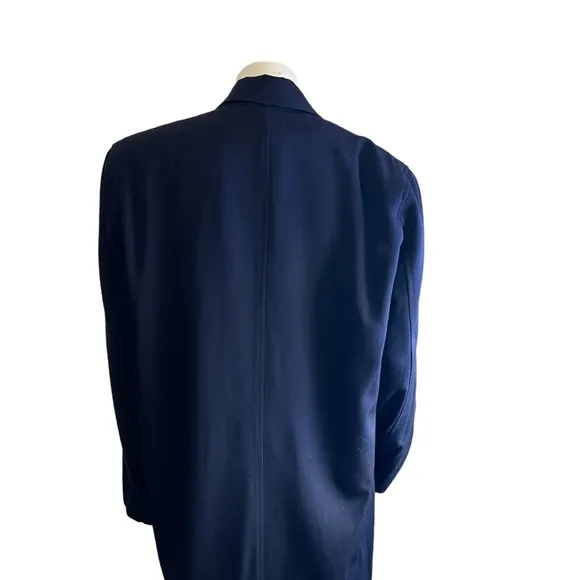J.Crew DOUBLE-BREASTED  100% Wool TOPCOAT Sz 10 Navy Blue Excellent Condition