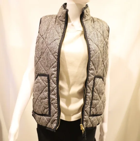 J.Crew Excursion Herringbone Quilted Vest Size Small