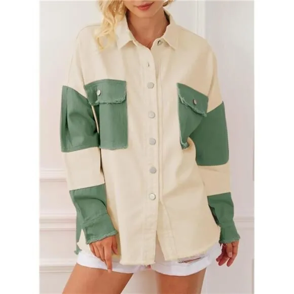 Jean Jacket Women Green