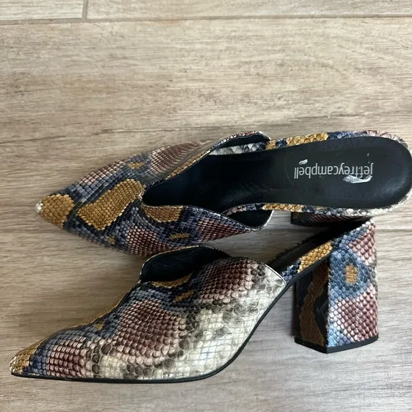 Jefferey Campbell Women's Snakeskin Mules - Multicolor