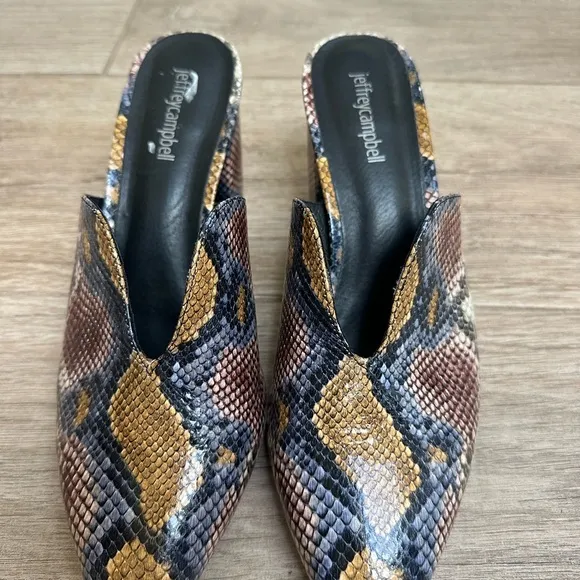 Jefferey Campbell Women's Snakeskin Mules - Multicolor