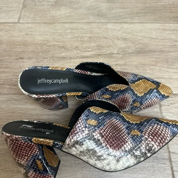 Jefferey Campbell Women's Snakeskin Mules - Multicolor