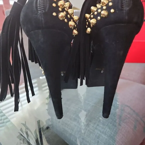 Jeffery Campbell suede with gold studs shoes size 8