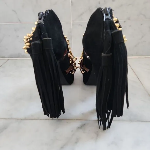 Jeffery Campbell suede with gold studs shoes size 8