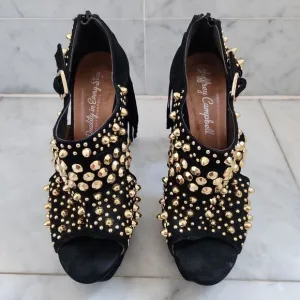 Jeffery Campbell suede with gold studs shoes size 8