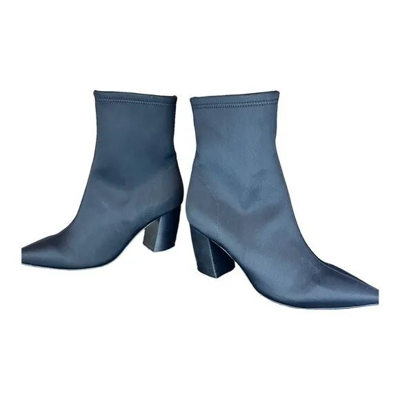 Jeffrey Campbell Black Siren Point Sport Neoprene sock Heeled ankle Boots 10