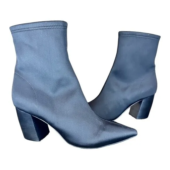 Jeffrey Campbell Black Siren Point Sport Neoprene sock Heeled ankle Boots 10