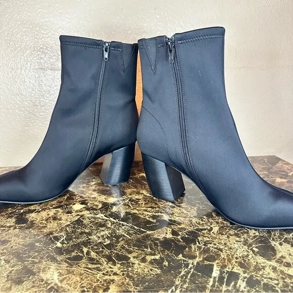 Jeffrey Campbell Black Siren Point Sport Neoprene sock Heeled ankle Boots 10