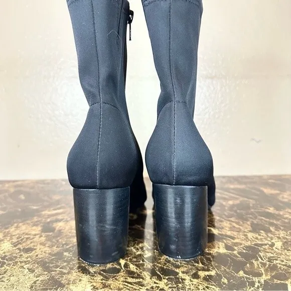 Jeffrey Campbell Black Siren Point Sport Neoprene sock Heeled ankle Boots 10