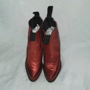 Jeffrey Campbell Metallic Western Ankle Boots Size 7