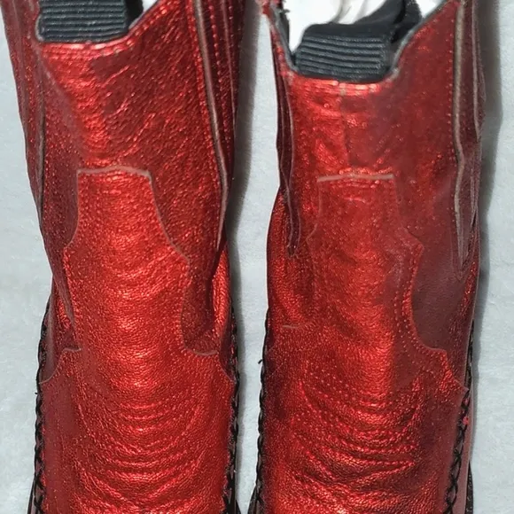 Jeffrey Campbell Metallic Western Ankle Boots Size 7