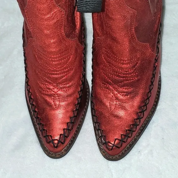 Jeffrey Campbell Metallic Western Ankle Boots Size 7
