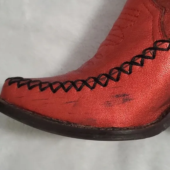 Jeffrey Campbell Metallic Western Ankle Boots Size 7