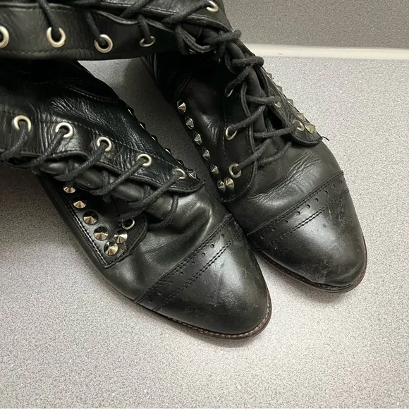 Jeffrey Campbell x Free People Leather Studded Joe Boots