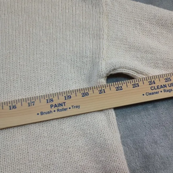 Jenni Kayne Women's Ivory Cruise‎ Boyfriend Cotton Linen Sweater Size S Designer