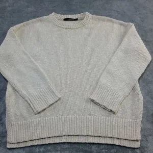Jenni Kayne Women's Ivory Cruise‎ Boyfriend Cotton Linen Sweater Size S Designer