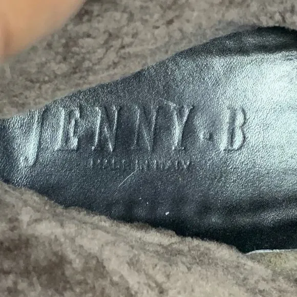 Jenny B Men’s Boots Italy Shearling Fur Lined Vibram Sole Size 13.5 Custom Calf