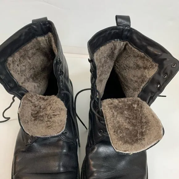 Jenny B Men’s Boots Italy Shearling Fur Lined Vibram Sole Size 13.5 Custom Calf