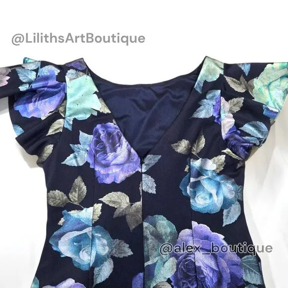 Jessica Howard Floral Runch Sheath Midi Dress(C034)-Size 10 for Women