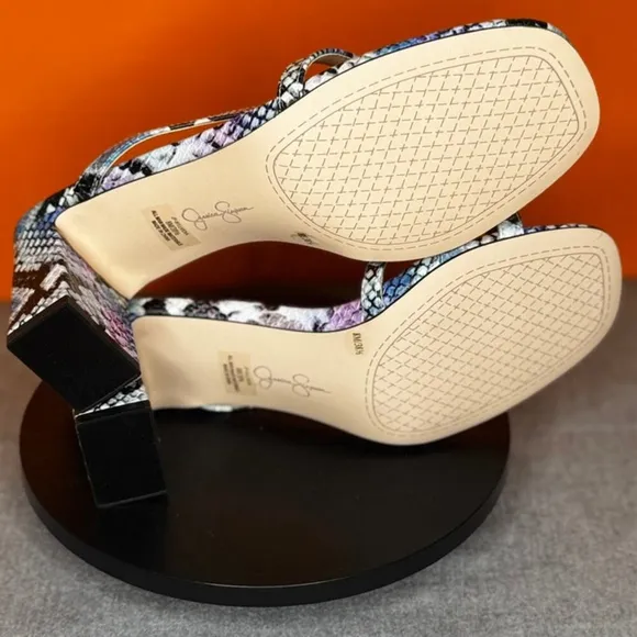 Jessica Simpson Willmena Blue Blue Black Snake Alligator Size 8 NEW WITH BOX