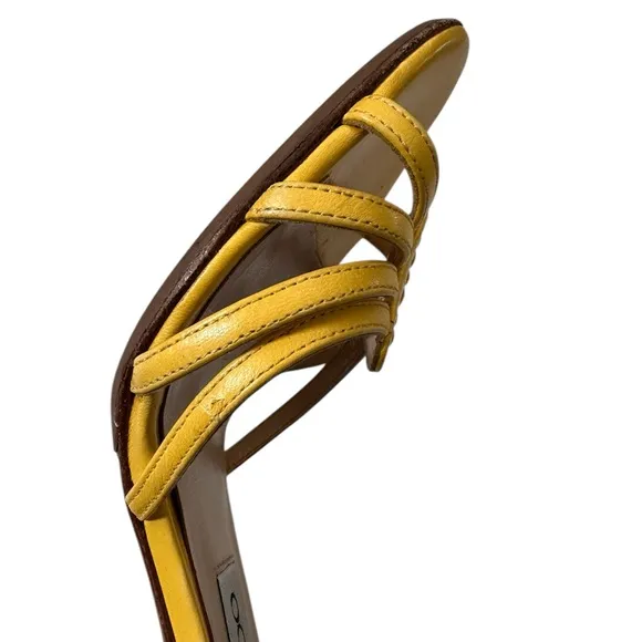 Jimmy Choo Leather Sunshine Yellow Strappy Sandal Heels 36.5