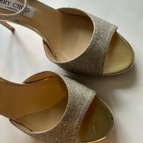 Jimmy Choo Women's Gold Glitter Heels