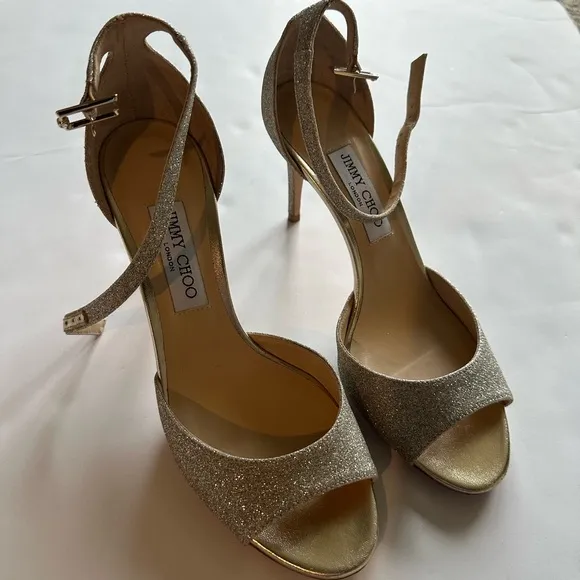 Jimmy Choo Women's Gold Glitter Heels