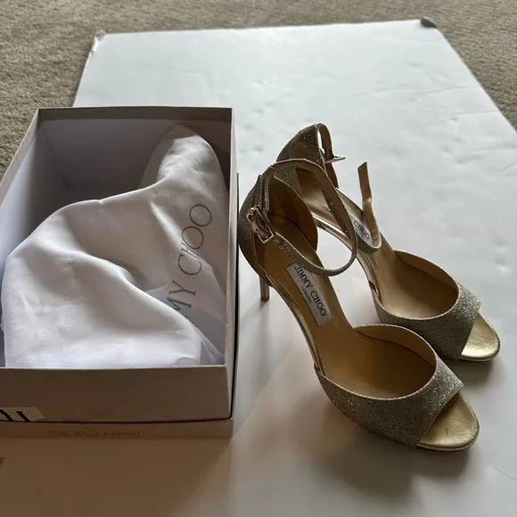 Jimmy Choo Women's Gold Glitter Heels