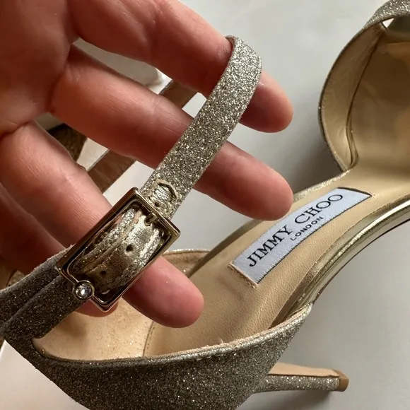 Jimmy Choo Women's Gold Glitter Heels