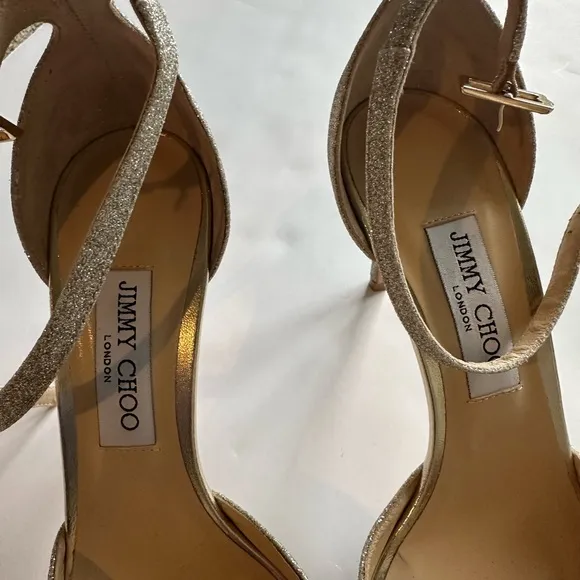 Jimmy Choo Women's Gold Glitter Heels