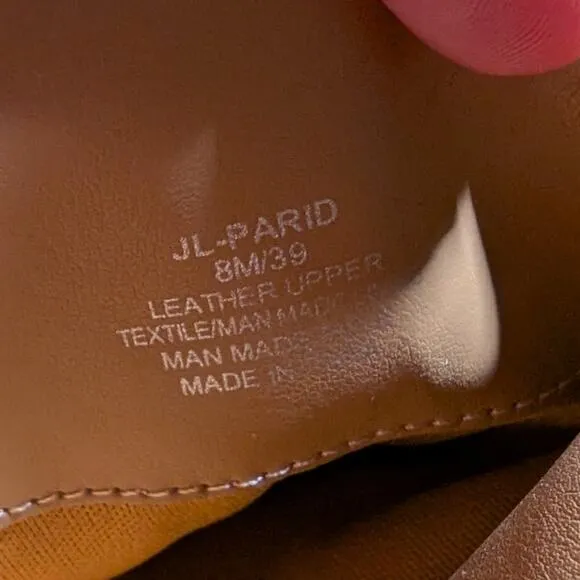 JLO Parid Camel Tan Nubuck Leather Over The Knee Block Heel Campus Boots Sz 8