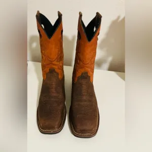 John Deere Brown Cowboy Western Boots Classic Design